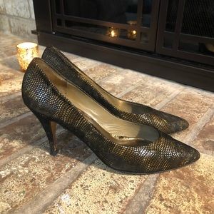 VTG Norma Betancourt Snakeskin Print Heels 7.5 Narrow